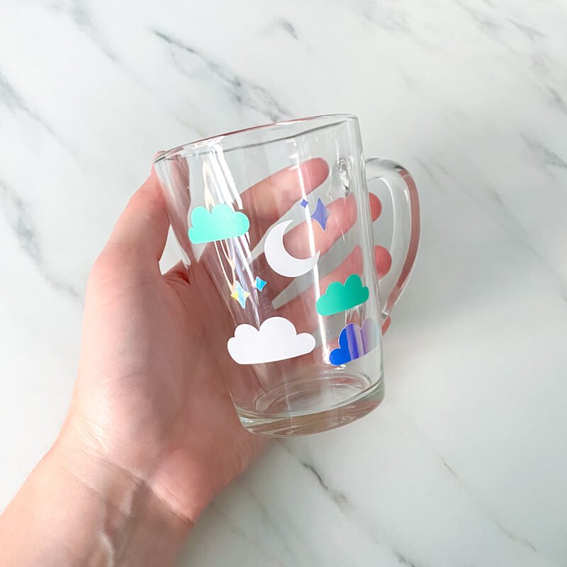 Happy Clouds Glass Cup