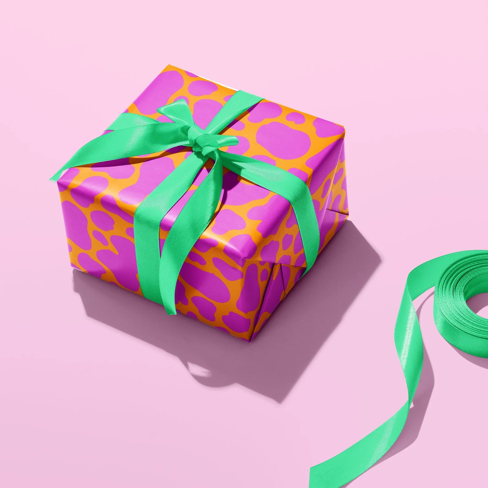 Pink Cow Print Wrapping Paper